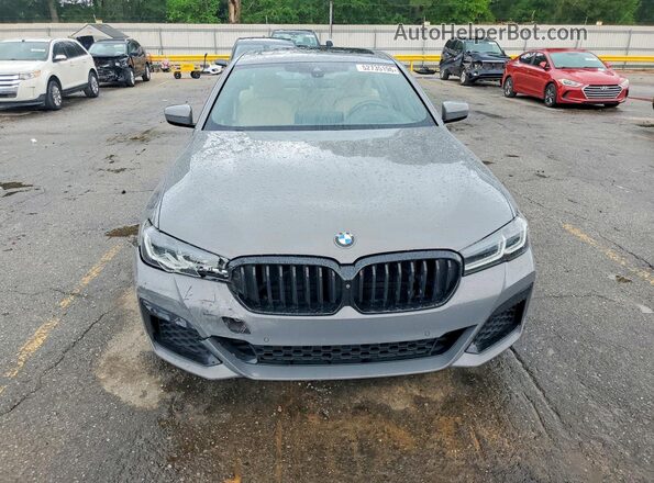 WBA53BH04MCF27802 2021 BMW 5 SERIES Gray Front view