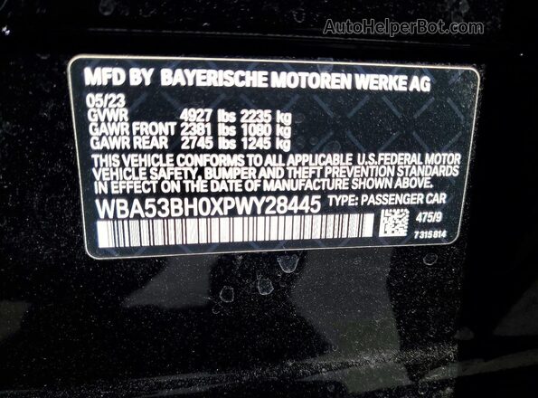 WBA53BH0XPWY28445 2023 BMW 5 SERIES Black 
