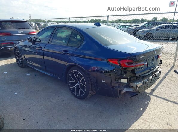 WBA53BJ00NWX50460 2022 BMW 5 SERIES Blue Trasero izquierdo
