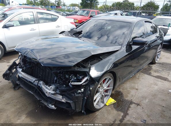 WBA53BJ01MCG87176 2021 BMW 5 SERIES Black Առջևի ձախ երեք քառորդ տեսարան