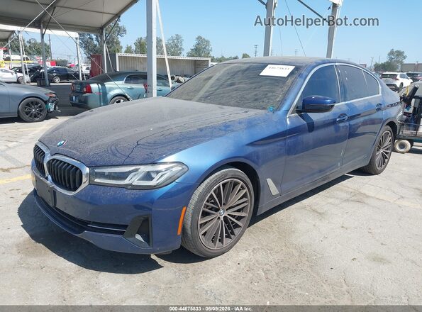 WBA53BJ03PWX99767 2023 BMW 5 SERIES Blue Առջևի ձախ երեք քառորդ տեսարան