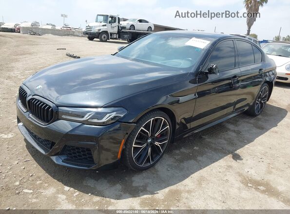 WBA53BJ06PWY13676 2023 BMW 5 SERIES Black წინა მარცხენა ხედი სამი მეოთხედიდან