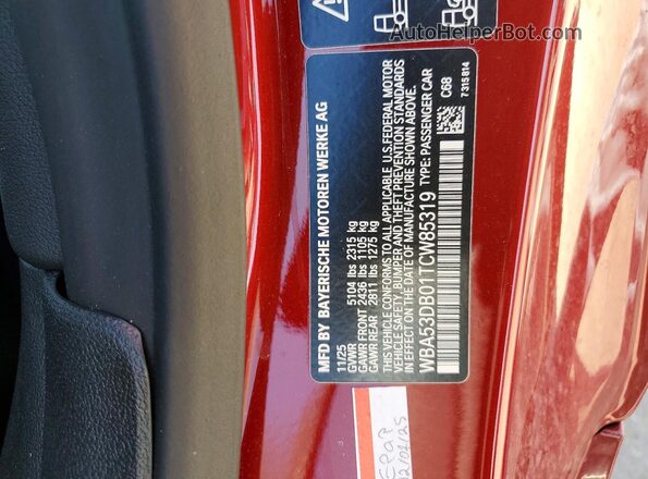 WBA53DB01TCW85319 2026 BMW 4 SERIES Red ძრავის განყოფილების ხედი