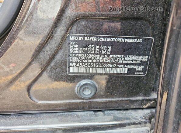 WBA5A5C51GD528962 2016 BMW 5 SERIES Black Widok komory silnika