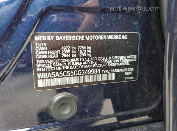 WBA5A5C55GG349984 2016 BMW 5 SERIES Blue 