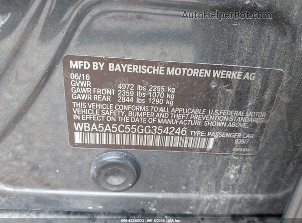 WBA5A5C55GG354246 2016 BMW 5 SERIES Gray Вид підкапотного простору