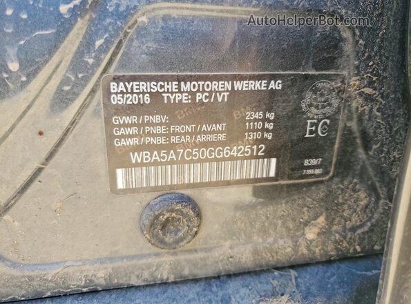 WBA5A7C50GG642512 2016 BMW 5 SERIES Charcoal Շարժիչի բաժամունքի տեսք