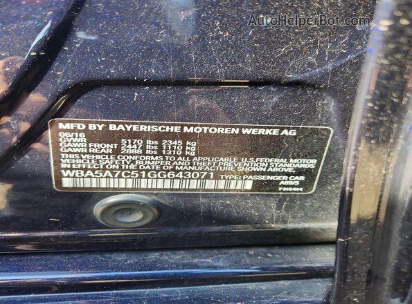 WBA5A7C51GG643071 2016 BMW 5 SERIES Blue 