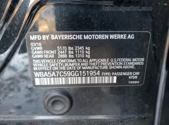 WBA5A7C59GG151954 2016 BMW 5 SERIES Black Engine compartment view