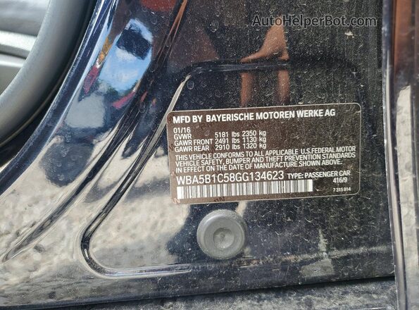 WBA5B1C58GG134623 2016 BMW 5 SERIES Black 