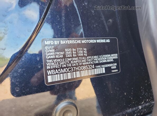 WBA5M0C37HD085324 2017 BMW 5 SERIES Black 