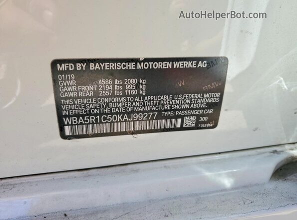 WBA5R1C50KAJ99277 2019 BMW OTHER White 