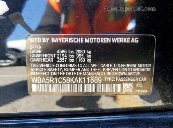 WBA5R1C58KAK11689 2019 BMW 3 SERIES Черный Вид подкапотного пространства