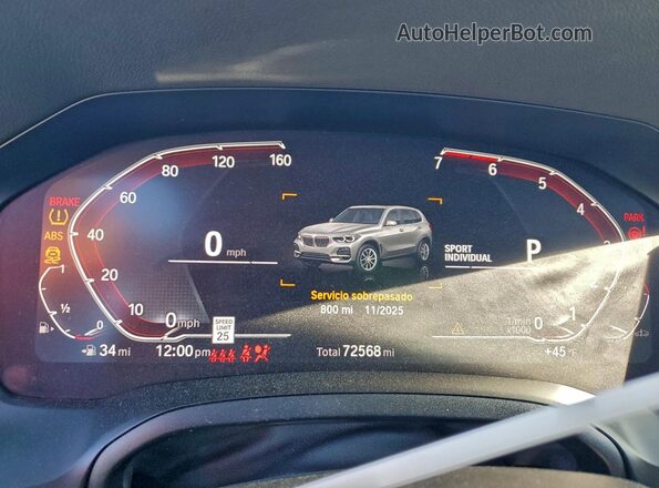WBA5R7C08LFH42521 2020 BMW 3 SERIES White Вид щитка приладів