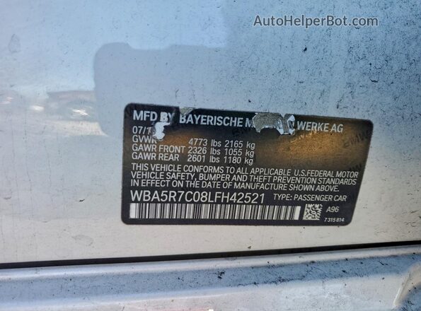 WBA5R7C08LFH42521 2020 BMW 3 SERIES White Вид підкапотного простору