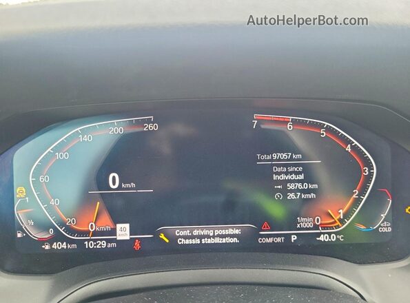 WBA5R7C53KAJ78345 2019 BMW 3 SERIES White Widok zestawu wskaźników