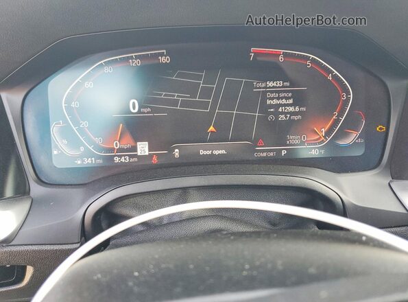 WBA5R7C55KFH32104 2019 BMW 3 SERIES Black Widok zestawu wskaźników