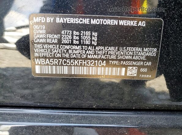 WBA5R7C55KFH32104 2019 BMW 3 SERIES Black Widok komory silnika