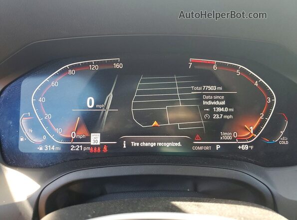 WBA5R7C57KAJ85444 2019 BMW 3 SERIES White Instrument cluster view