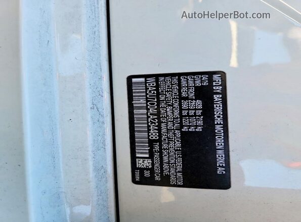WBA5U7C04LA234488 2020 BMW M3 White 