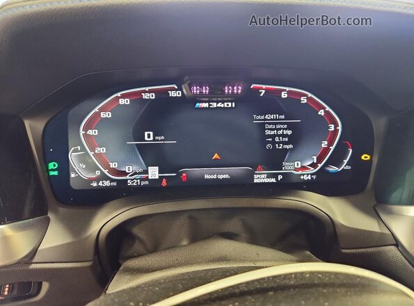 WBA5U9C01LFH75676 2020 BMW M3 Gray Vista del cuadro de instrumentos