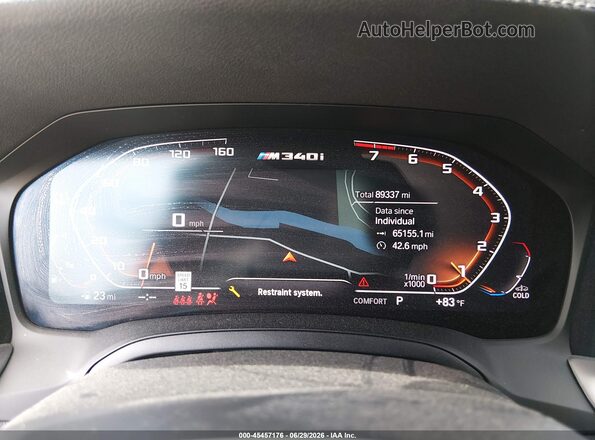 WBA5U9C06LFH01234 2020 BMW M3 Gray Հետևի նստատեղերի տեսք