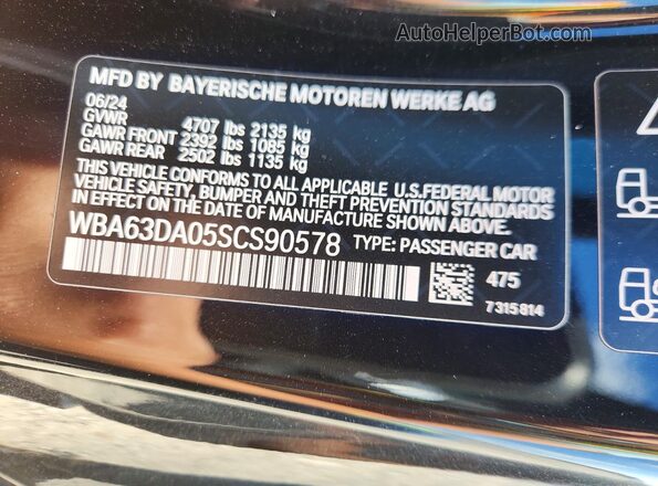 WBA63DA05SCS90578 2025 BMW 7 SERIES Black 