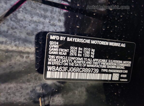 WBA63FJ06RCR89739 2024 BMW 5 SERIES Black Շարժիչի բաժամունքի տեսք