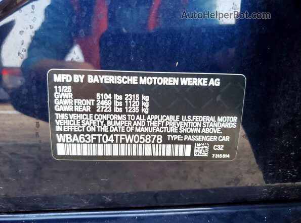 WBA63FT04TFW05878 2026 BMW M3 Синий 