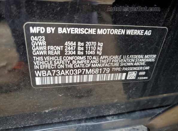 WBA73AK03P7M68179 2023 BMW 2 SERIES Black Vista del compartimento del motor