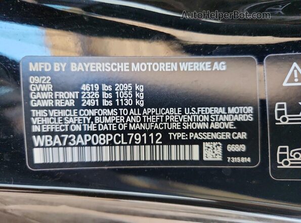WBA73AP08PCL79112 2023 BMW 7 SERIES Black 