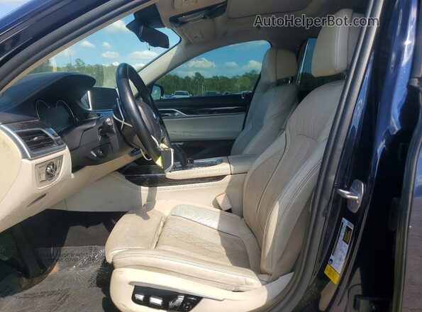 WBA7E2C36HG741321 2017 BMW 7 SERIES Blue Вид салону спереду