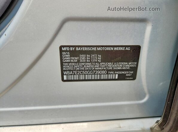 WBA7E2C50GG739080 2016 BMW 7 SERIES Silver Engine compartment view