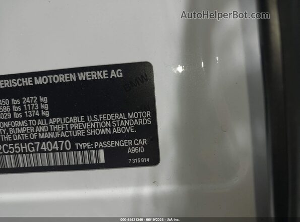 WBA7E2C55HG740470 2017 BMW 7 SERIES White Շարժիչի բաժամունքի տեսք