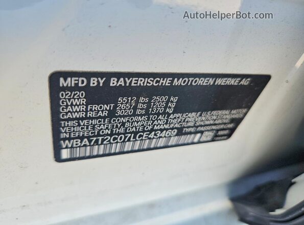 WBA7T2C07LCE43469 2020 BMW 7 SERIES White Շարժիչի բաժամունքի տեսք