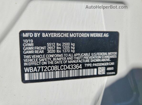 WBA7T2C08LCD43364 2020 BMW 7 SERIES White Շարժիչի բաժամունքի տեսք