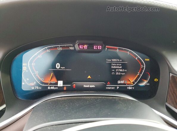 WBA7U2C02LGM27795 2020 BMW OTHER Gray Widok zestawu wskaźników