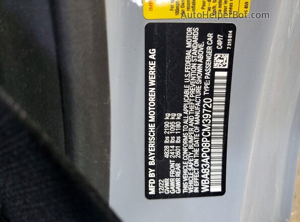 WBA83AP08PCM39720 2023 BMW M4 Gray Vista del compartimento del motor