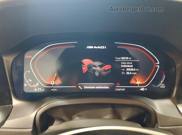 WBA83AP08PCM39720 2023 BMW M4 Gray Vista del cuadro de instrumentos