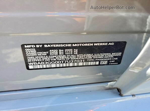 WBA83GG00T7U37031 2026 BMW OTHER Silver 