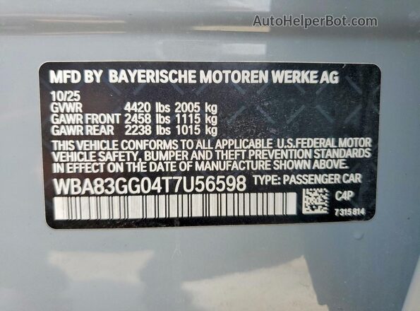 WBA83GG04T7U56598 2026 BMW OTHER Gray 