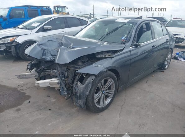 WBA8B9G37HNU56865 2017 BMW 3 SERIES Gray წინა მარცხენა ხედი სამი მეოთხედიდან