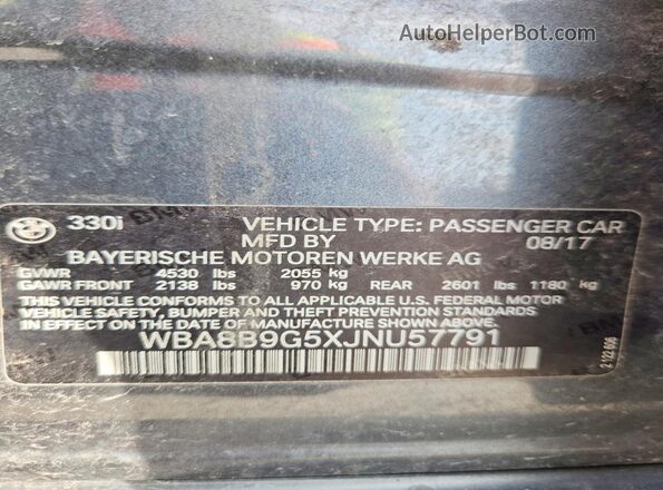 WBA8B9G5XJNU57791 2018 BMW OTHER Charcoal 