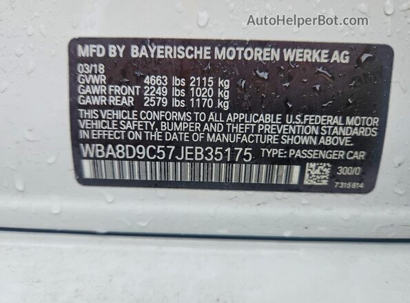 WBA8D9C57JEB35175 2018 BMW 7 SERIES White 
