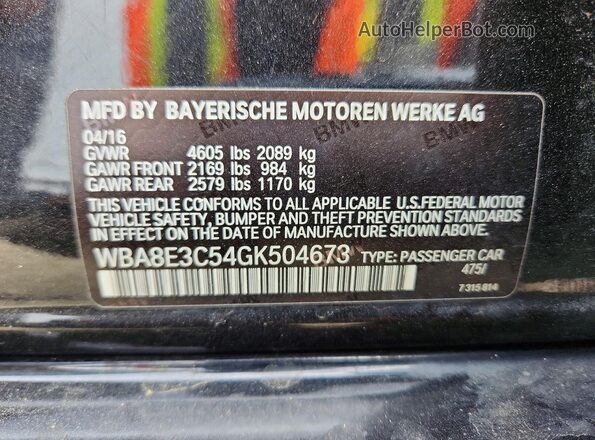 WBA8E3C54GK504673 2016 BMW 7 SERIES Black 