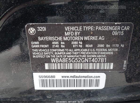 WBA8E5G52GNT40781 2016 BMW 7 SERIES Black Vista del compartimento del motor