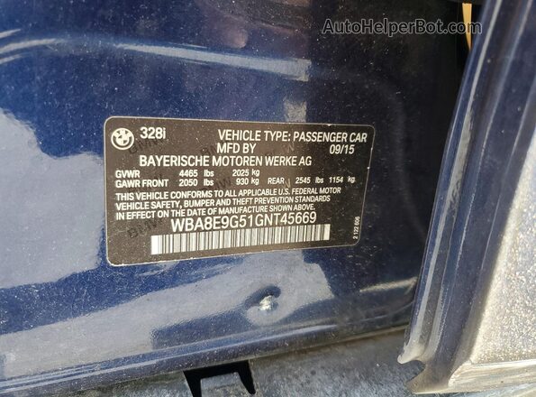 WBA8E9G51GNT45669 2016 BMW OTHER Blue 