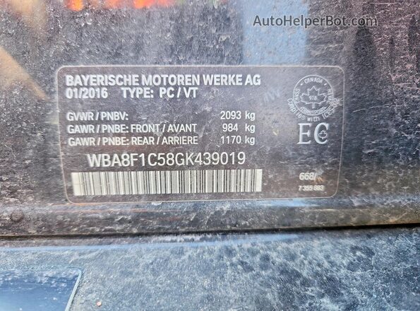 WBA8F1C58GK439019 2016 BMW OTHER Black Շարժիչի բաժամունքի տեսք