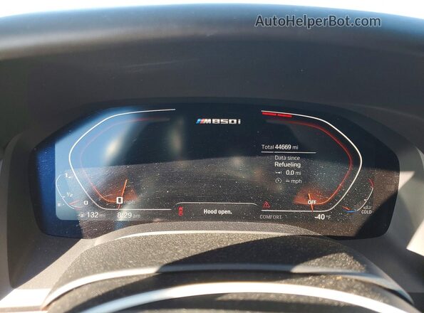 WBABC4C04LCD19682 2020 BMW M8 Burgundy Widok zestawu wskaźników