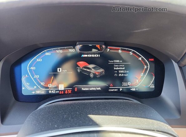 WBABC4C06PCM69120 2023 BMW M8 Blue Widok zestawu wskaźników